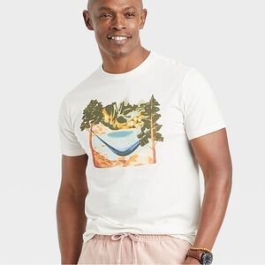 Goodfellow & Co White Graphic Tee with Nature Design